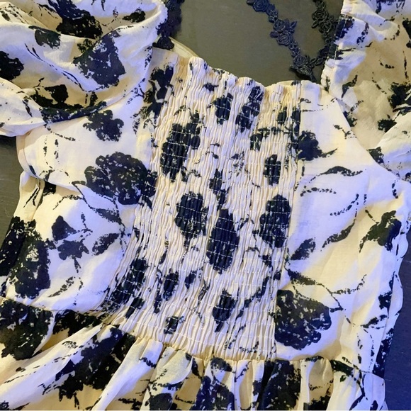 J.ING Cream Off Shoulder Rose Floral Print Midi Dress - Picture 12 of 12